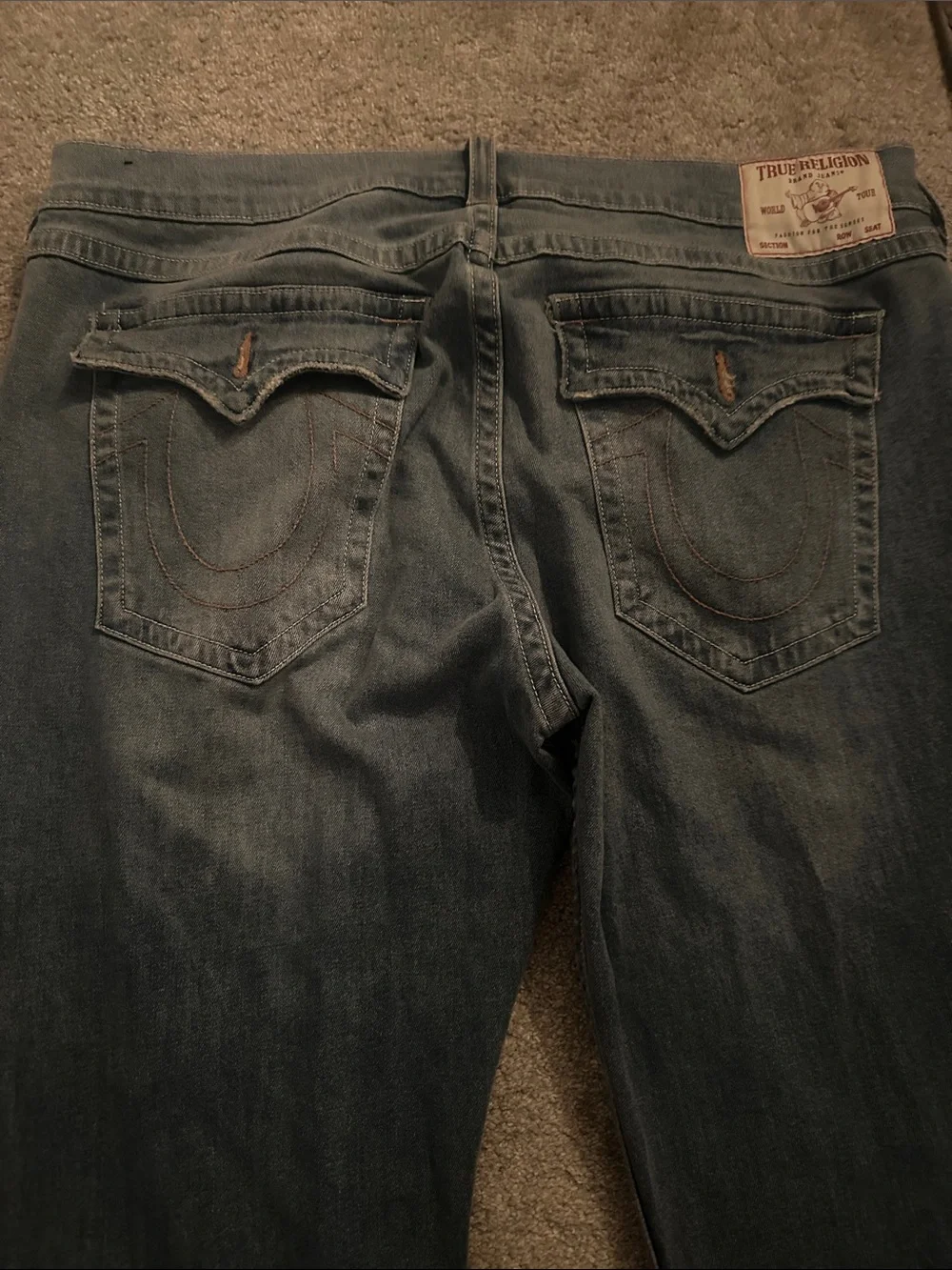 True Religion Men's Straight-Leg Jeans in Medium Blue